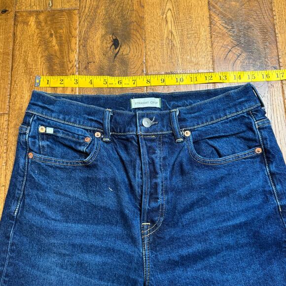 American Eagle Premium Ae77 Denim Straight Crop Ankle Button Fly Jeans Sz 10 - Picture 3 of 9